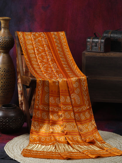 MUSTERED YELLOW BANDHANI PRINT DUPATTA