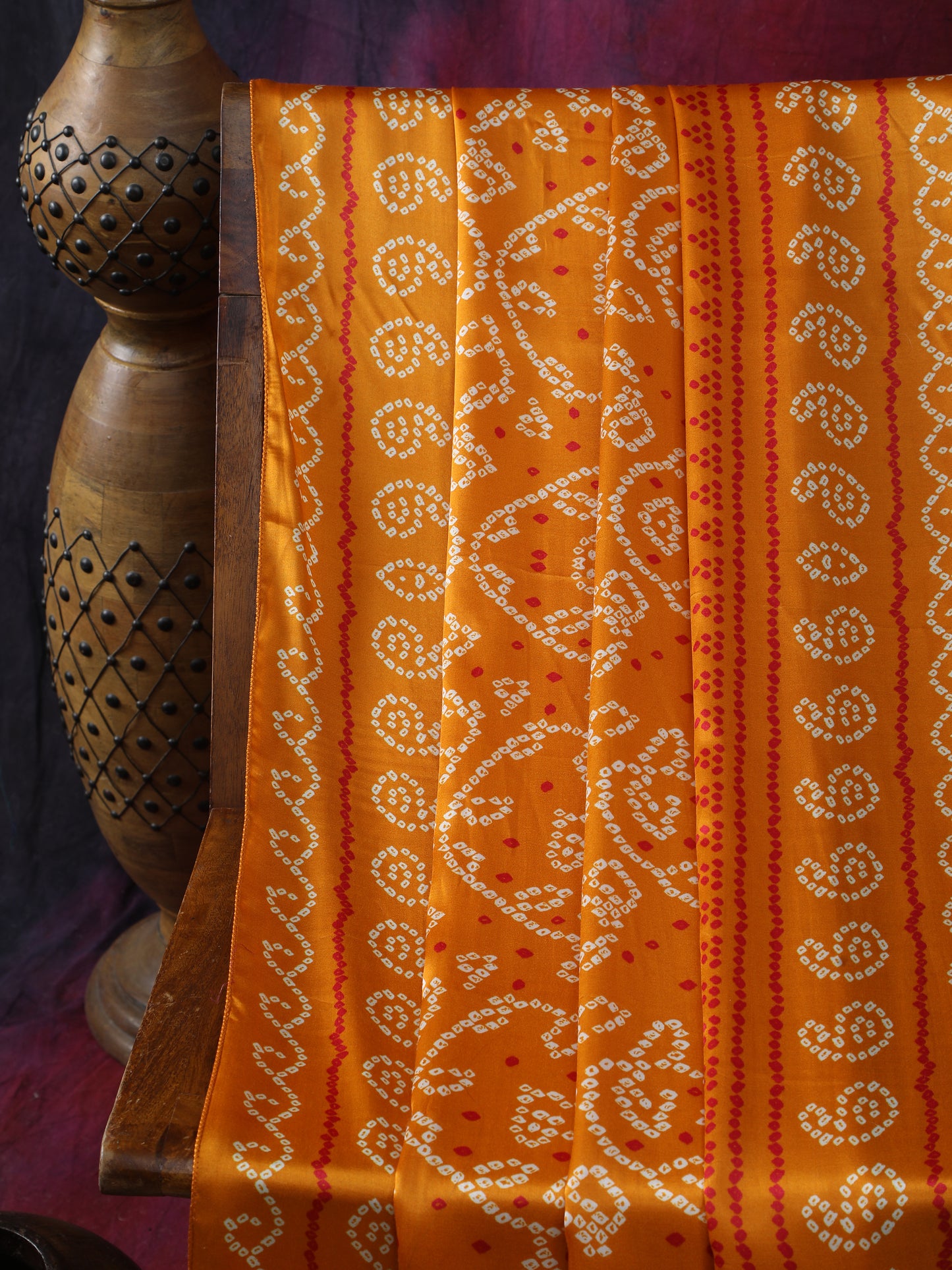 mustered yellow bandhani print dupatta
