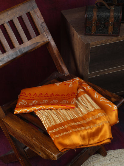 MUSTERED YELLOW BANDHANI PRINT DUPATTA