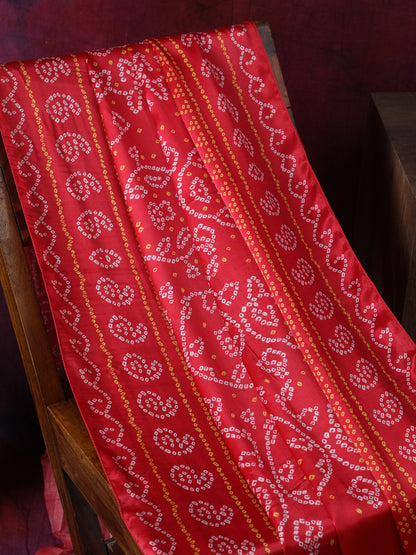 RED BANDHANI PRINT DUPATTA