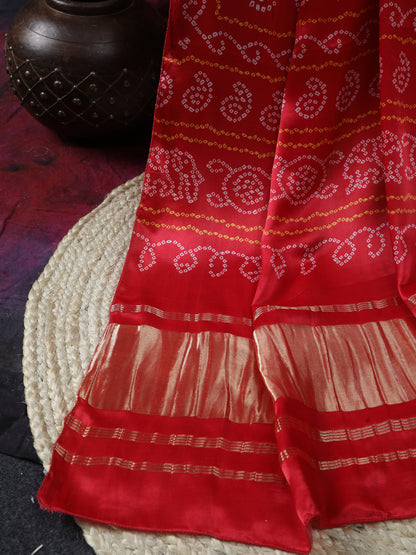 RED BANDHANI PRINT DUPATTA