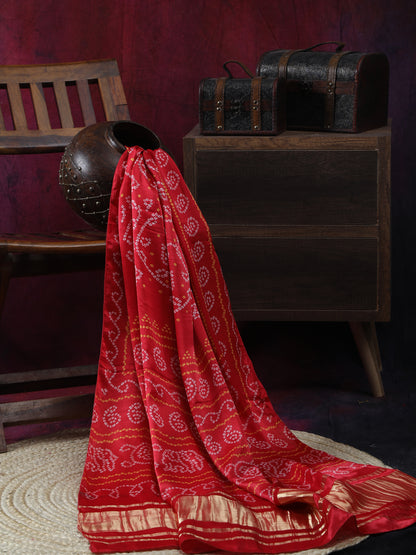 RED BANDHANI PRINT DUPATTA