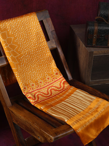 MUSTURED YELLOW SURYAMUKHI BANDHANI PRINT DUPATTA