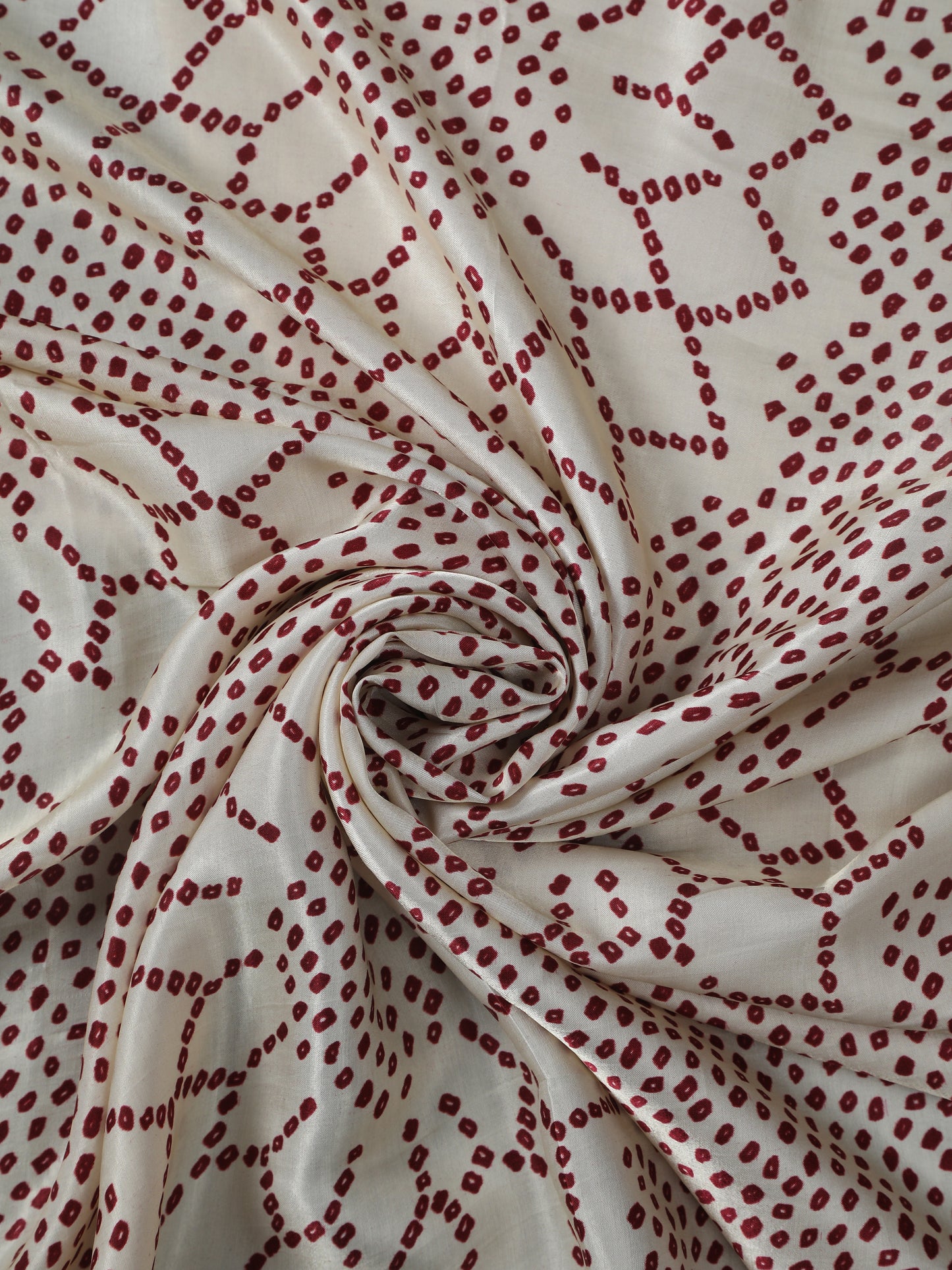 cream maroon suryamukhi bandhani print dupatta