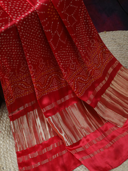 RED SURYAMUKHI BANDHANI PRINT DUPATTA