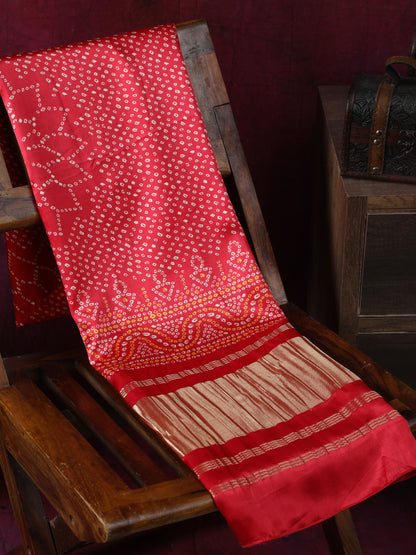 RED SURYAMUKHI BANDHANI PRINT DUPATTA