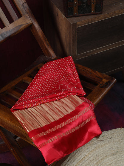 RED SURYAMUKHI BANDHANI PRINT DUPATTA