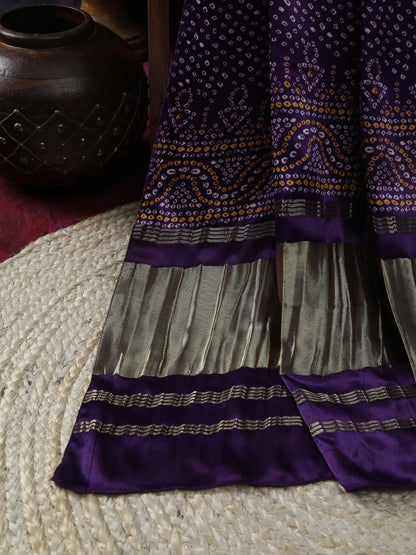 PURPLE SURYAMUKHI BANDHANI PRINT DUPATTA