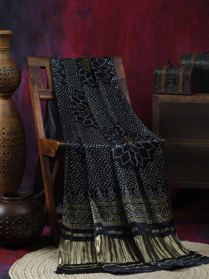 BLACK SURYAMUKHI BANDHANI PRINT DUPATTA
