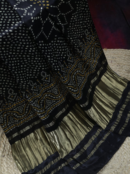 BLACK SURYAMUKHI BANDHANI PRINT DUPATTA
