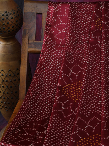 MAROON SURYAMUKHI BANDHANI PRINT DUPATTA