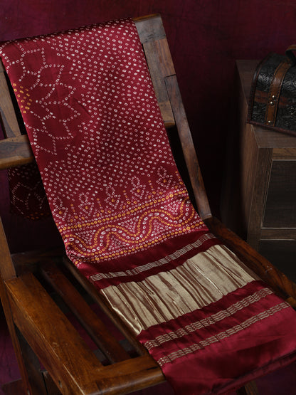 MAROON SURYAMUKHI BANDHANI PRINT DUPATTA