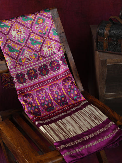 PURPLE MAJANTA PATOLA PRINT DUPATTA IN MODAL SILK