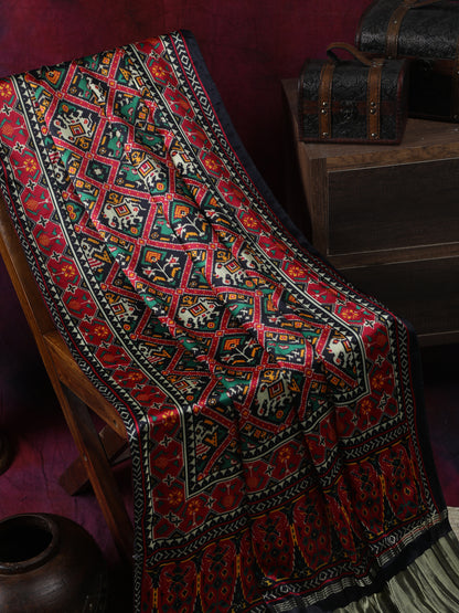 BLACK&RED PATOLA PRINT DUPATTA IN MODAL SILK