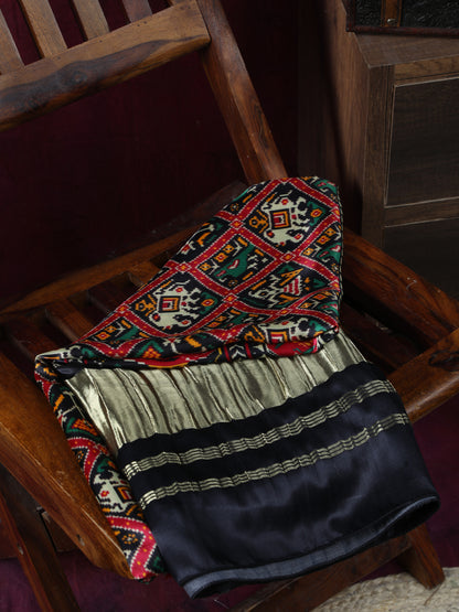 BLACK&RED PATOLA PRINT DUPATTA IN MODAL SILK