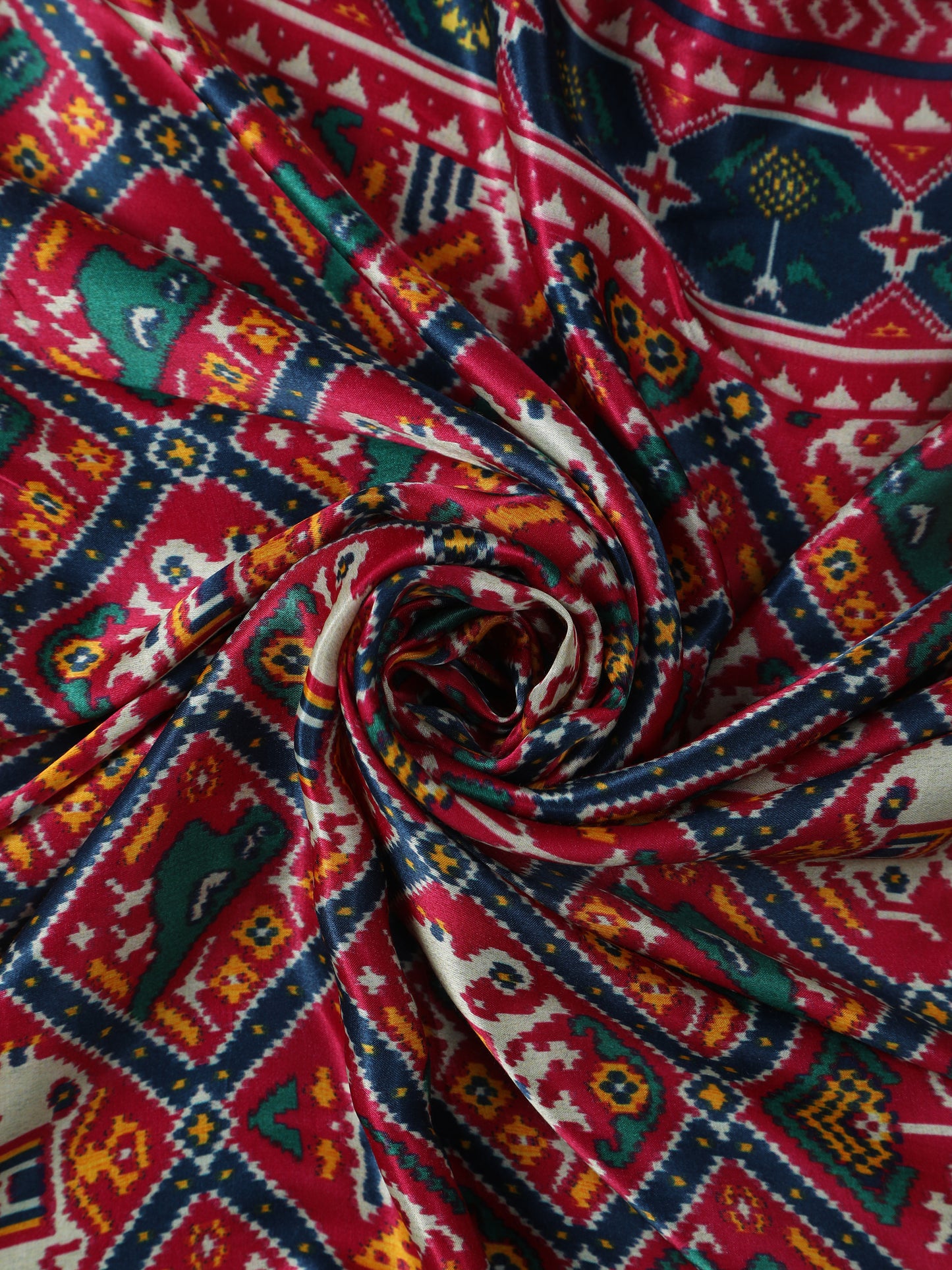 rani & blue patola ikkat print dupatta in modal silk