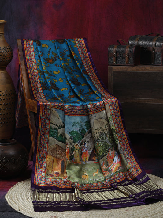Pichwai With Kalamkari Dupatta
