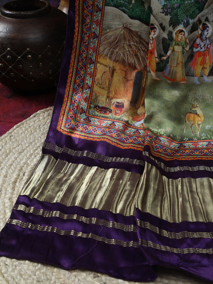 Pichwai With Kalamkari Dupatta