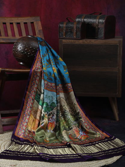 Pichwai With Kalamkari Dupatta
