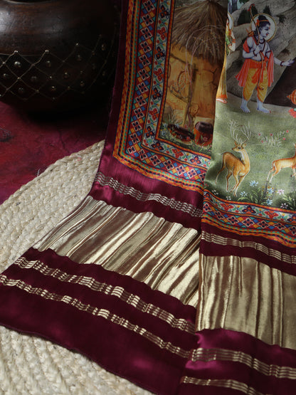 Pichwai With Kalamkari Dupatta