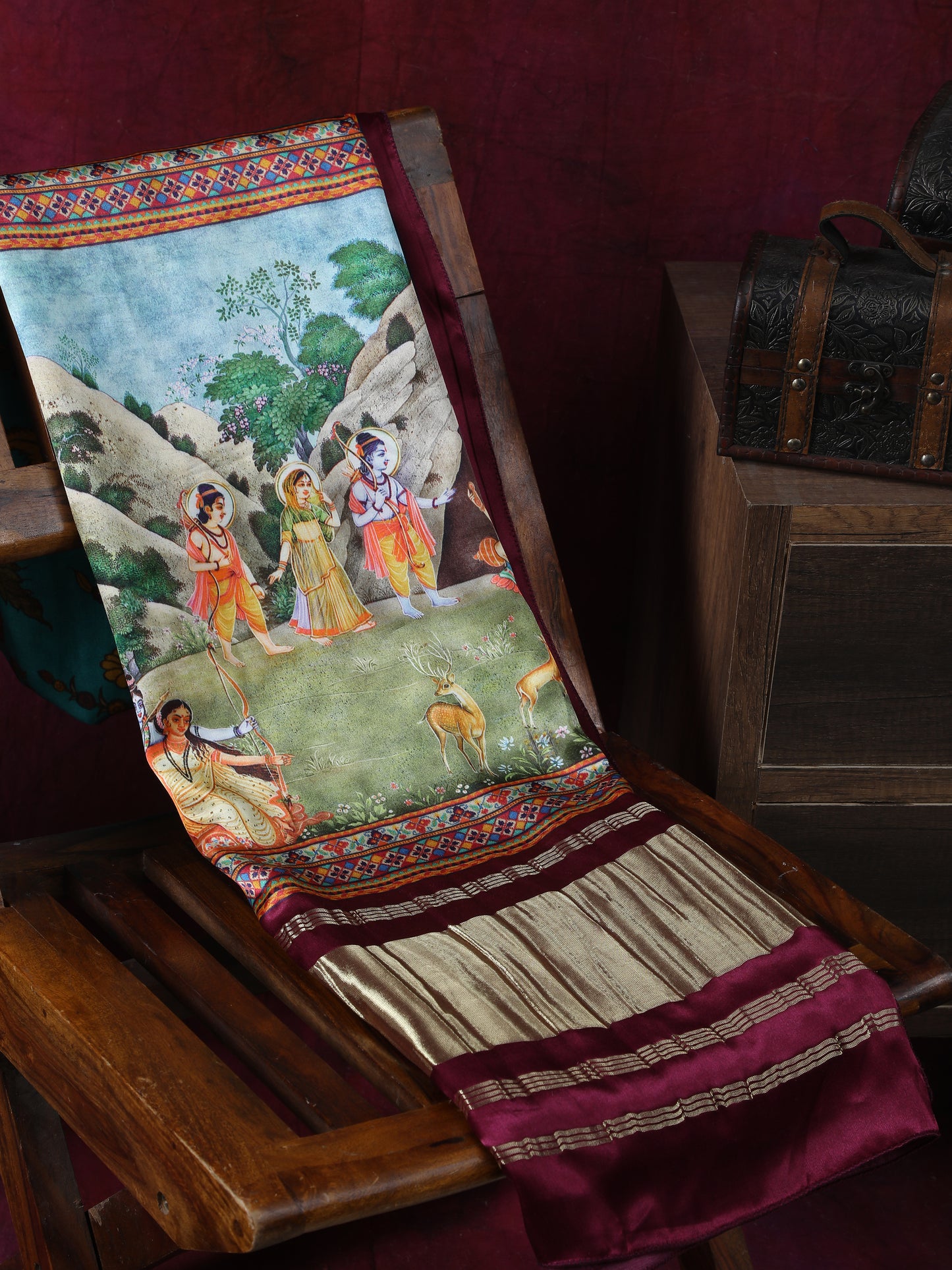 pichwai with kalamkari dupatta