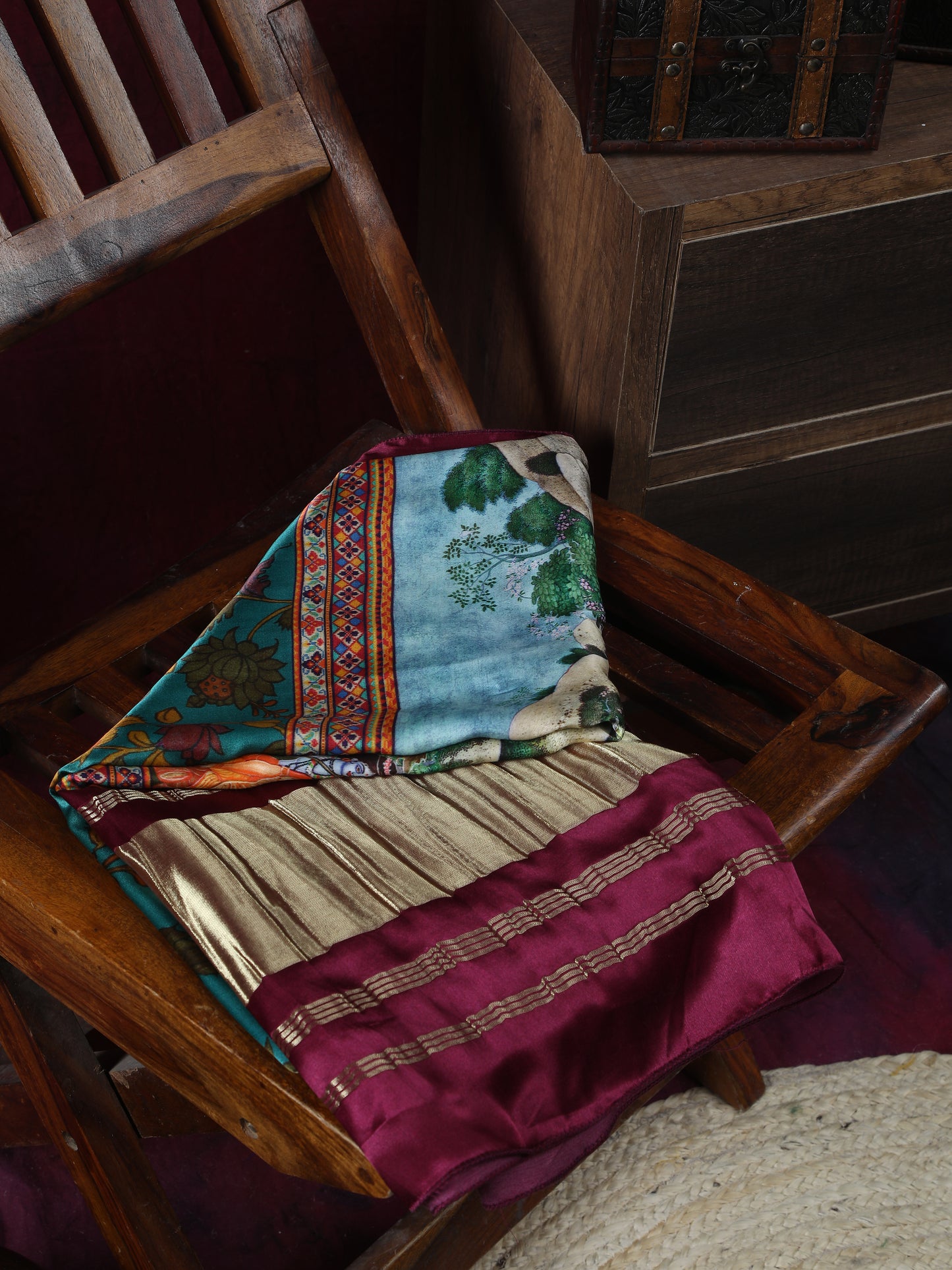 pichwai with kalamkari dupatta