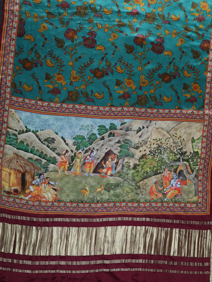 Pichwai With Kalamkari Dupatta