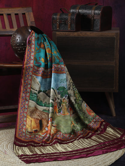 Pichwai With Kalamkari Dupatta