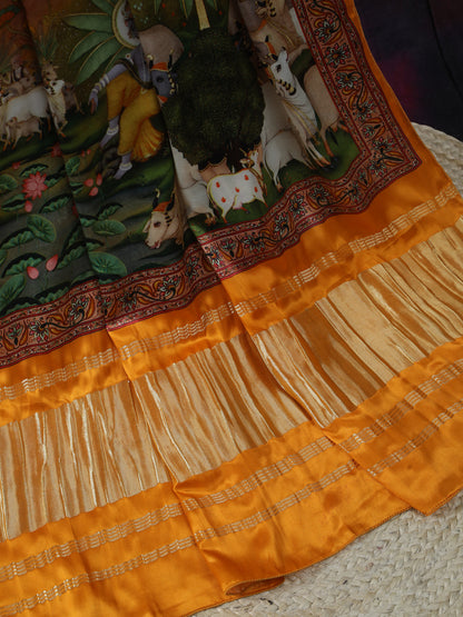 Pichwai With Kalamkari Dupatta