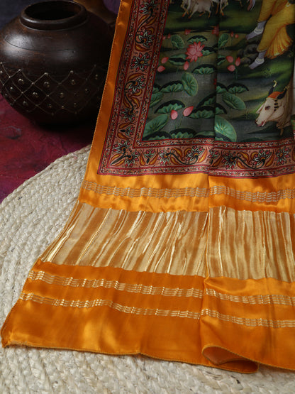 Pichwai With Kalamkari Dupatta