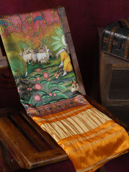 Pichwai With Kalamkari Dupatta