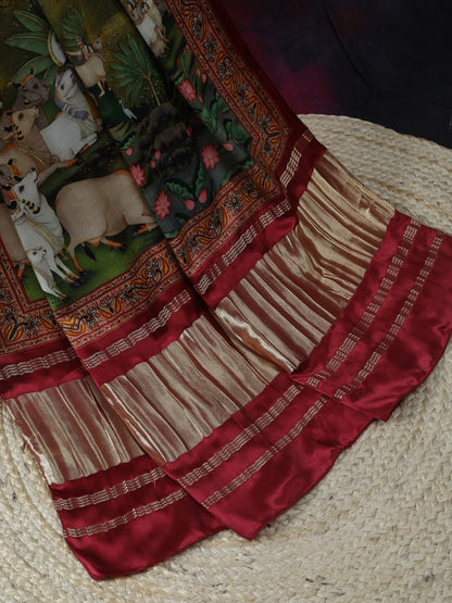 Pichwai With Kalamkari Dupatta