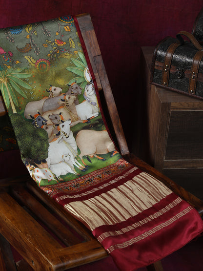 Pichwai With Kalamkari Dupatta