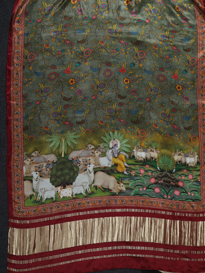 Pichwai With Kalamkari Dupatta