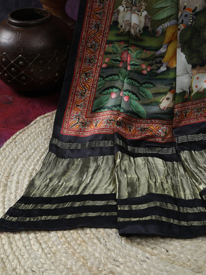 Pichwai With Kalamkari Dupatta