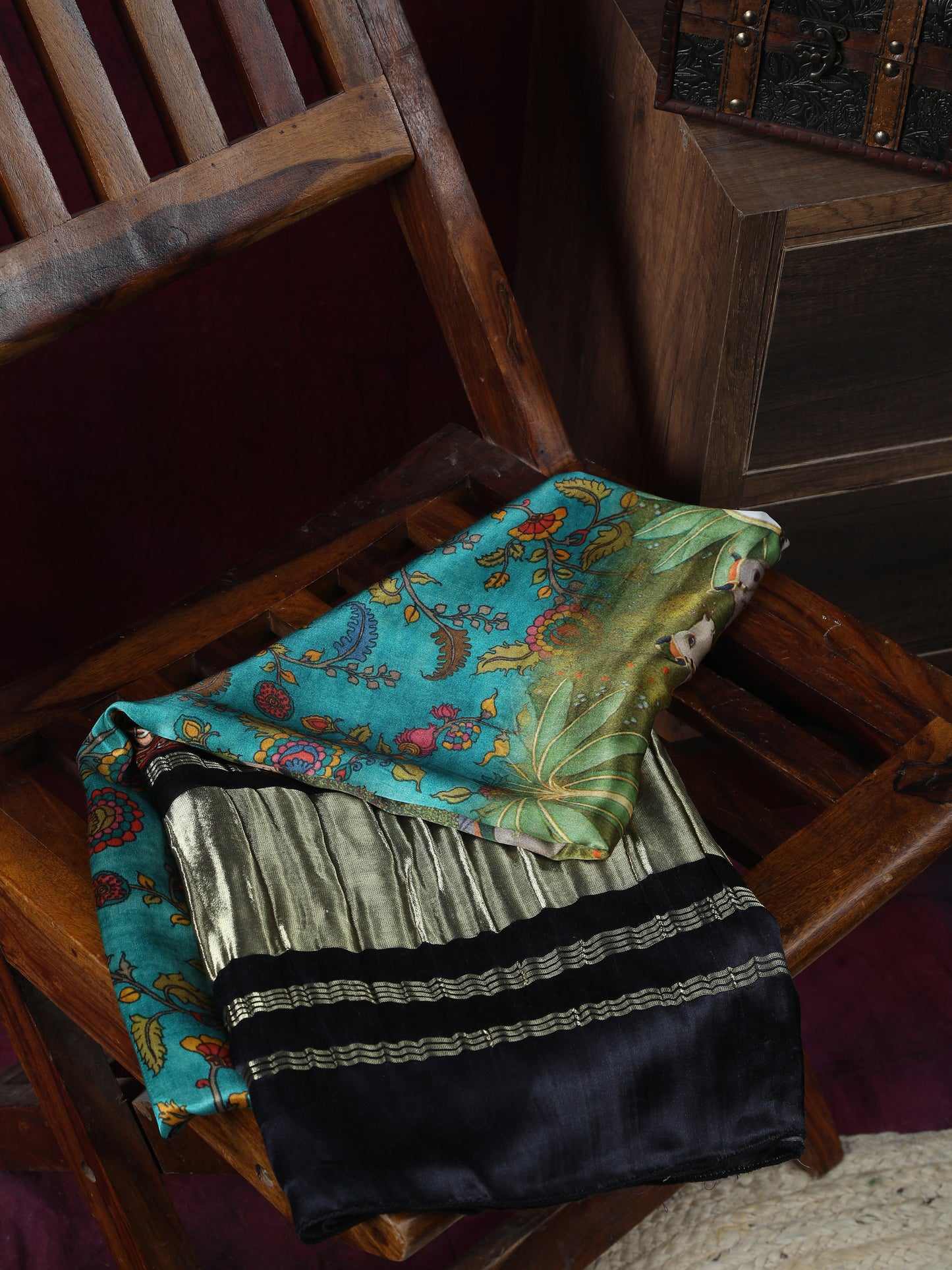 pichwai with kalamkari dupatta