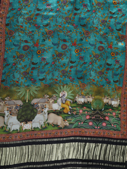 Pichwai With Kalamkari Dupatta