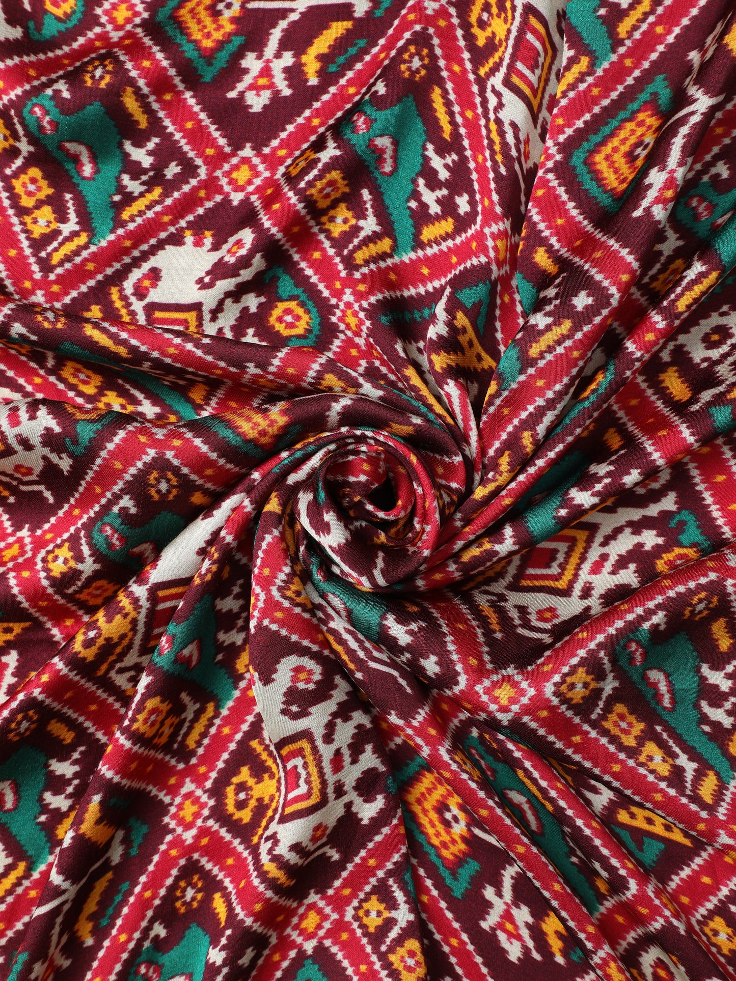 cofee & maroon ikkat saree with banarasi pallu