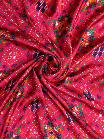 PURPLE & RANI IKKAT SAREE WITH TISSUE PALLU