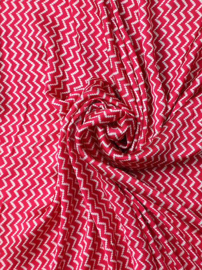 PURPLE & RANI IKKAT LEHRIYA SAREE WITH TISSUE PALLU