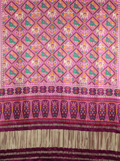 PURPLE MAJANTA PATOLA PRINT DUPATTA IN MODAL SILK