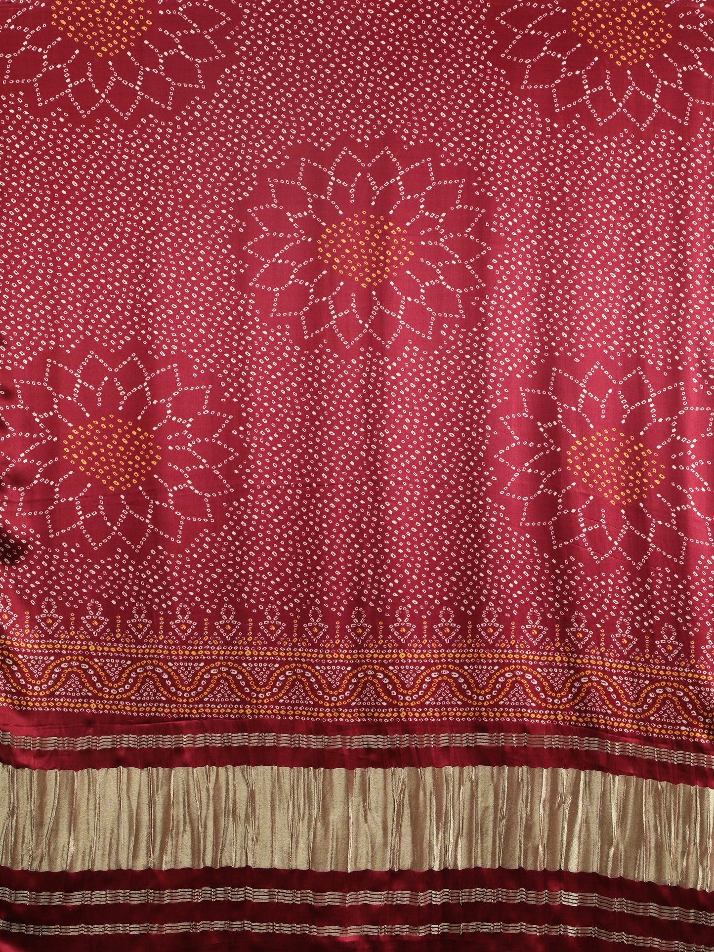 maroon suryamukhi bandhani print dupatta