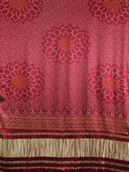 MAROON SURYAMUKHI BANDHANI PRINT DUPATTA