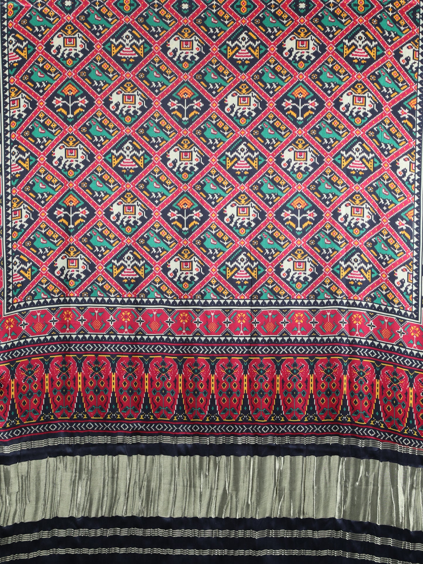 black&red patola print dupatta in modal silk