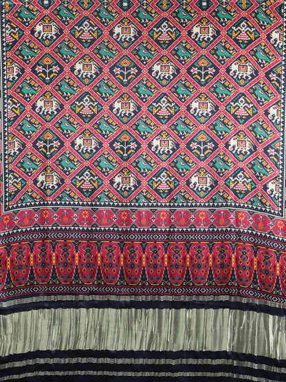 BLACK&RED PATOLA PRINT DUPATTA IN MODAL SILK