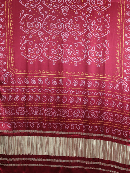 MAROON BANDHANI PRINT DUPATTA