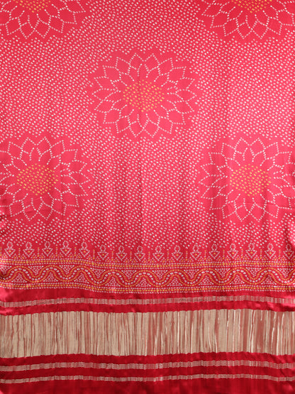 RED SURYAMUKHI BANDHANI PRINT DUPATTA