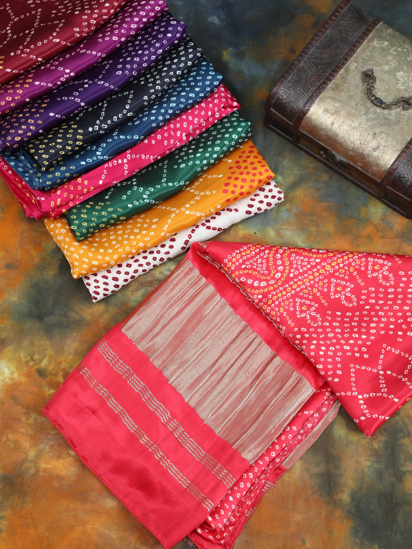 cream maroon suryamukhi bandhani print dupatta