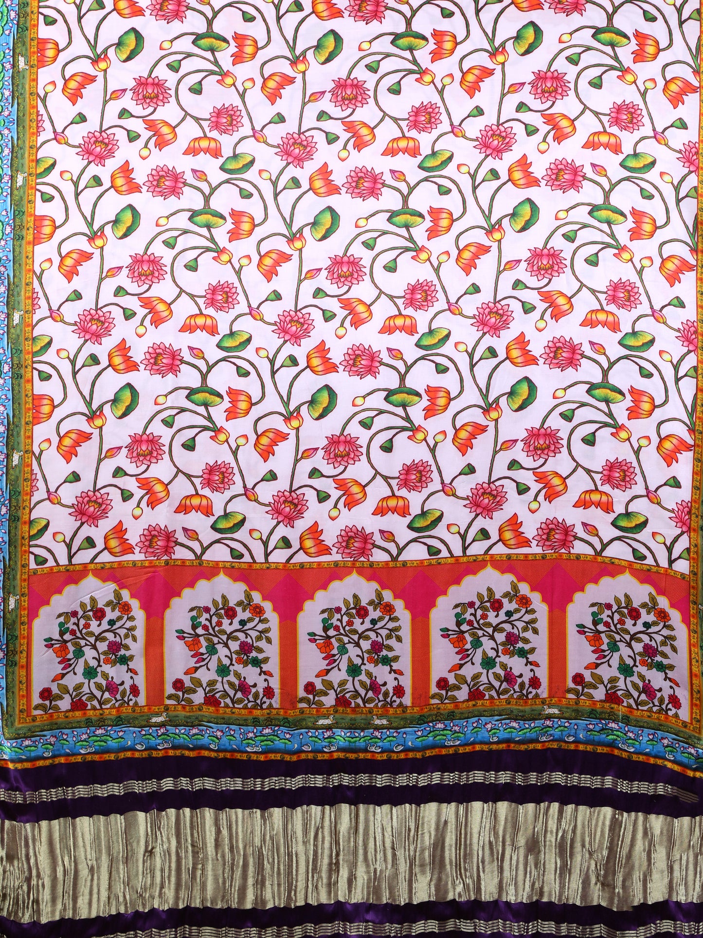 purple pichwai lotus print dupatta