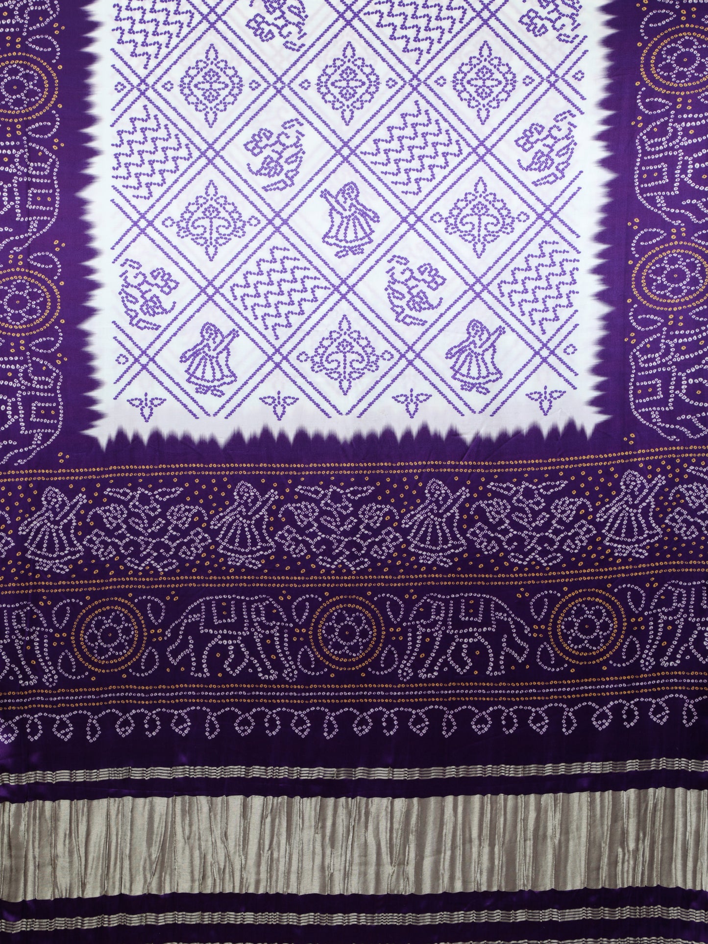pureple & cream bandhani print dupatta